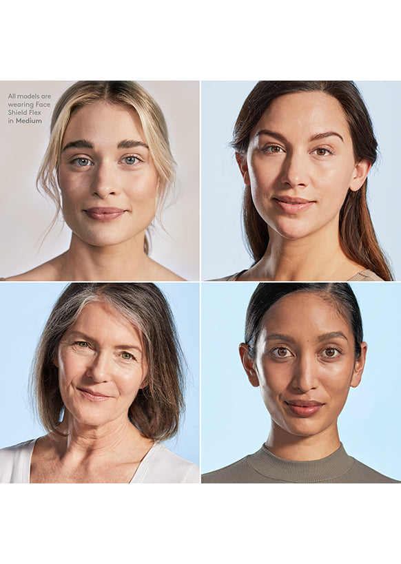models wearing face shield flex spf 50