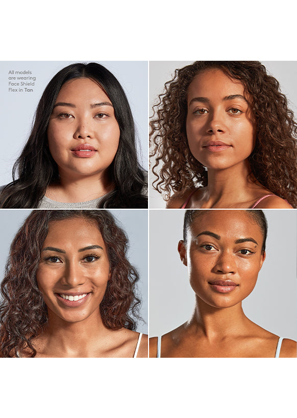 models wearing face shield flex spf 50